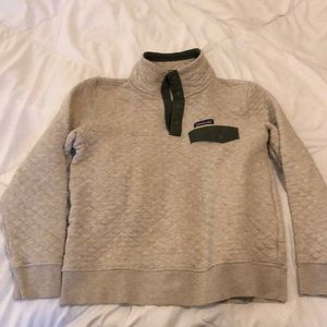 Patagonia birch white small quilted snap t